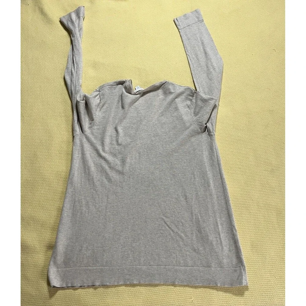 J.Jill V Neck Sweater Size Large Tall Silk Cotton Chic Neutral Classic Preppy